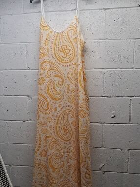 NWOT Womens Plus Size Yellow Paisley Dress - Lightweight With Pockets